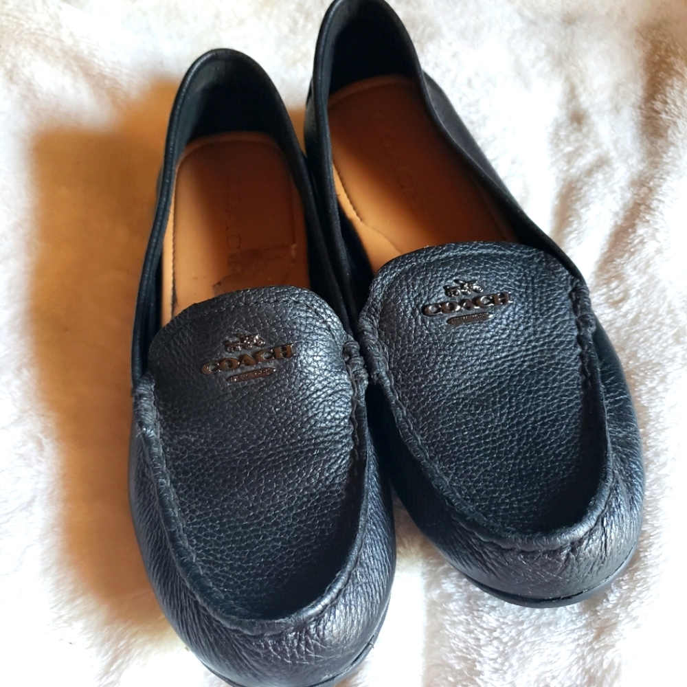Coach slip on black shoes